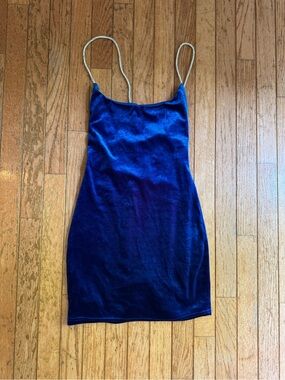Lucy in the Sky Velvet Spaghetti‑Strap Slip Dress
